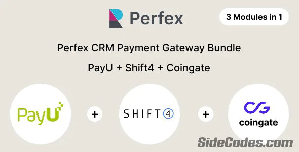 Perfex CRM Payment Gateway Bundle – PayU, CoinGate, Shift4