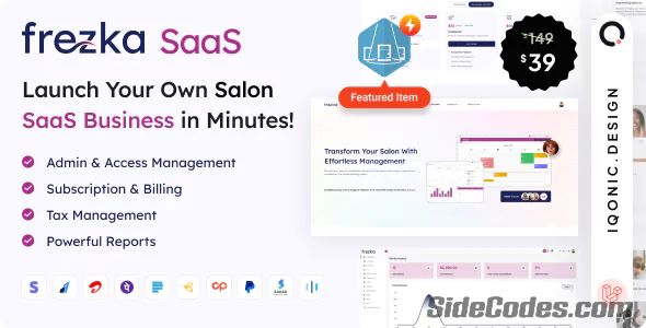 Frezka SaaS - Software for Salons and Spa Businesses in Laravel