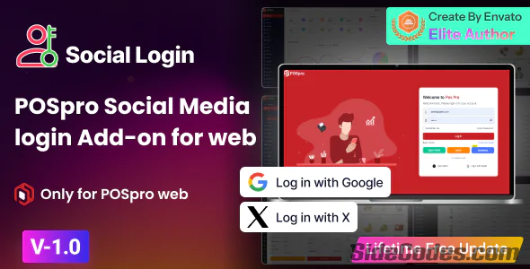 POSpro Social Media login Add-on for web & App